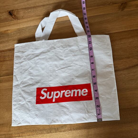 Supreme Box Logo Reuseable Shopping Tote Bag White Red - Picture 8 of 10